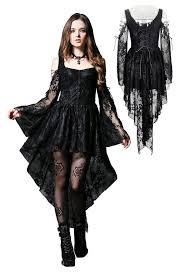 Dw053bk Gothic Gothic Ghost Dovetail Lace Dress With Button Row Goth Dress Gothic Dress Gothic Fashion