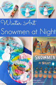 Snowmen At Night Coffee Filter Art Pre K Pages Winter Activities Preschool Snowmen At Night Winter Kindergarten