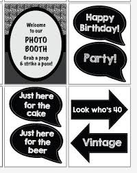 Happy Birthday Photo Booth Props Printable 40th Birthday Photo Booth Props Printable Fourtieth Party Photobooth 40 Fourty Birthday Photo Booths 40th Birthday Photobooth Props Printable