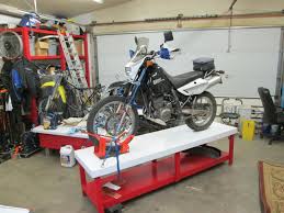 Bike Work Bench Setup Motorcycle Garage Diy Shops Workbench