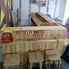 Kursi dan meja kayu jati belanda ini menggunakan bahan kayu jati belanda tipe balok 240 x 4 x 14 cm. Jual Mini Bar Cafe Kayu Jati Belanda Dengan Kualitas Terjamin