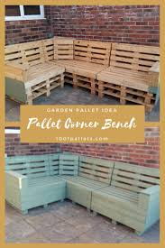Garden Pallet Corner Bench 1001 Pallets Pallets Garden Pallet Bench Outdoor Pallet Patio