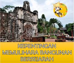 Sebagai contohnya, usaha membaik pulih bangunan sultan abdul samad pada sekitar tahun 2007 yang diselia oleh jabatan kerja raya telah menelan belanja sebanyak rm20 juta. Kepentingan Memulihara Bangunan Bersejarah