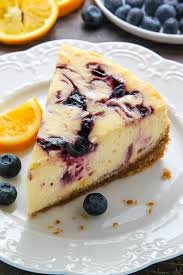 Lemon Blueberry Swirl Cheesecake Baker By Nature Recipe Blueberry Cheesecake Recipe Dessert Recipes Desserts