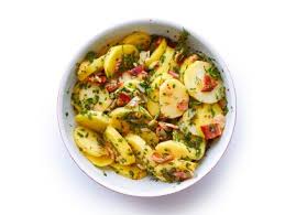 Add onion, radishes, celery, crumbled bacon, and chopped eggs. German Potato Salad With Bacon Recipe Sunny Anderson Food Network