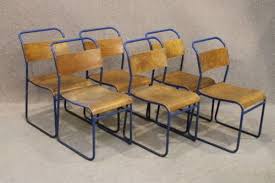 Metal Stacking Chairs Vintage Retro Industrial With Blue Frame And Plywood Seats Ebay Vintage Metal Chairs Art Chair Metal Stacking Chair