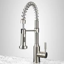 steel pull down spray kitchen faucet