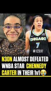 N3on & WNBA star #ChennedyCarter did a 1v1 and this happened😳😭