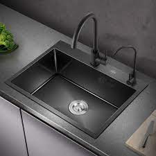85+ commercial grade steel sinks. Black Kitchen Sinks Nano Stainless Steel Wash Manual Single Kitchen Sink 304 Vegetable Washing Sink Drop In Sink No Faucet Kitchen Sinks Aliexpress