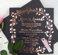 Black And Rose Gold Wedding Invitations Vintage Black Wedding Invitations With Gold Foil Flroal Design For Fall Or Winter Weddings Foil Wedding Invitations Wedding Invitations Rose Gold Invitations