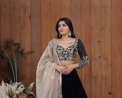 Image of Heavily embroidered Jaipuri lehenga choli