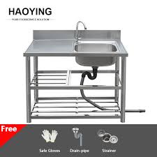 Maybe you would like to learn more about one of these? 120 50 80cm New Single Bowl Stainless Steel Kitchen Sink For Hotel Restaurant School Outdoor Kitchen Sink With Legs Kitchen Sinks Aliexpress