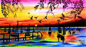 Pen sunset art art sketchbook. Sunset Drawing At Paintingvalley Com Explore Collection Of Sunset Drawing