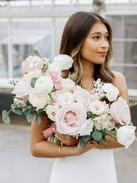 Blush And Cream Bridal Bouquet Diy Wedding Flowers In 2021 Wedding Flower Packages Bulk Wedding Flowers Cream Wedding Flowers