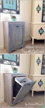 Diy Trash Cans Wood Tilt Out Trash Can Cabinet Easy Do It Yourself Projects To Make Cute Decorative Trash Can Cabinet Easy Home Decor Handmade Home Decor