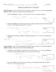 Ws Molarity And Dilution Key Name Likt Cfw J Date Period Molarity And Dilution Practice Molarity Problems Solve The Following Molarity Problems Course Hero