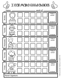 Positive Behavior Support Weekly Sticker Chart For Good Choices
