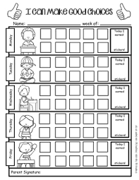 positive behavior support weekly sticker chart for good choices