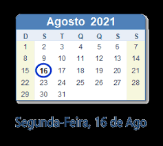 El lunes 16 de agosto será feriado porque se trasladó el día del paso a la inmortalidad de josé de san martín. 16 De Ago 2021 Calendario Com Feriados E Cont Regressiva Bra