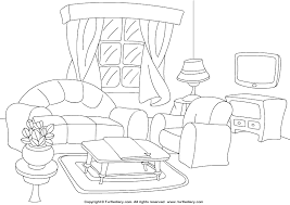 It is a little house with two little windows and a door on the right side. Living Room Coloring Sheet Turtle Diary
