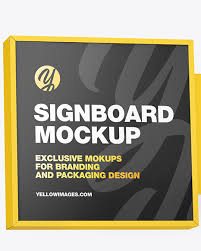 The unusual format for the unique designs free creative business card mockup. Square Signboard Mockup In Outdoor Advertising Mockups On Yellow Images Object Mockups