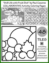 48 Tiles For Your Students To Design Everything You Need For A Successful Process Product And Presenta Collaborative Mural Still Life Fruit Coloring Pages