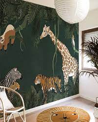 gaaf die jungle wand jungle junglekamer jungleroom kidsroom kinderkamer babykamer jonenskamer boysroom kinderkamer behang kinderkamer kinderen behang