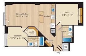 1 Bed 1 Bath Den Noma Floor Plans Two Bedroom Floor Plan Luxury Apartments