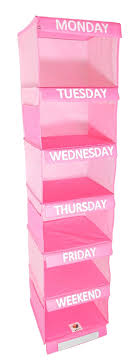 Days of the week closet organizer. Boxy Hanging Closet Shelves Storage Weekly Clothes Organizer For Kids Children With Days Of The Week Monday Through Friday Non Woven Fabric 50 Inches Long Baby Pink Buy Online In Grenada At Desertcart
