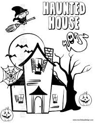 Click the printable haunted house coloring pages to view printable version or color it online (compatible with ipad and android tablets). Halloween Haunted House Coloring Pages For Kids