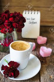 Start your day with cookie and coffee pic. Cup Of Coffee And Red Cloves Flowers In A Vase With Good Morning Note Stock Photo Picture And Royalty Free Image Image 35531134