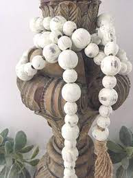 Farmhouse Beads Farmhouse Decor Home Decor Beads Wood Etsy Wood Bead Garland Wooden Bead Garland Wood Beads