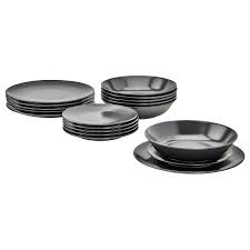 Encuentra vajilla bonita de estilo nórdico, sobre todo vajilla rústica moderna y muy artesanal que nos gusta. Dinera Vajilla 18 Piezas Gris Oscuro Ikea