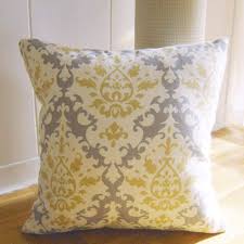 Affordable and search from millions of royalty free images, photos and vectors. Throw Pillow In Damask Pattern Yellow Grey Yellow And Gray Living Room Yellow Pillows Yellow Throw Pillows
