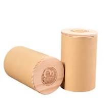 Wood Lid Tea Cylinder Box Kraft Paper Tube with Bamboo Cover