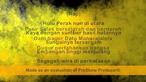 Download lagu lagu negeri perak 6.18mb dan streaming kumpulan lagu lagu negeri perak 6.18mb mp3 terbaru di metrolagu dan nikmati, video hasil diatas adalah hasil pencarian dari anda lagu negeri perak mp3 dan menurut kami yang paling cocok adalah lagu negeri perak. Lagu Perak Darul Ridzuan Youtube