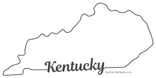 Kentucky Map Outline Printable State Shape Stencil Pattern Hand Lettering Tutorial Lettering Tutorial Fonts Map Outline
