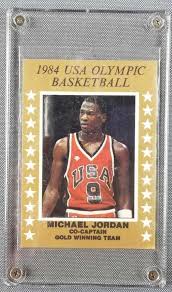 View michael jordan basketball card values based on real selling prices. 1984 Usa Olympic Basketball Michael Jordan Card Art Antiques Collectibles Sports Memorabilia Cards Sports Trading Cards Online Auctions Proxibid