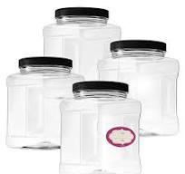 Dilabee Clear Plastic Airtight Food Storage Jar (4 Count)