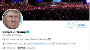 Official twitter page of the @trump organization. Twitter Could Ban Trump After He Leaves Office