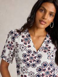 Elisa Top in IVORY PRINT