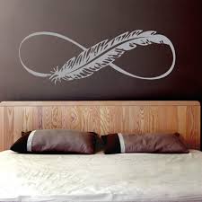 pas cher yoyoyu art vinyle mur autocollant plume infini signe amovible boho chambre voiture fenetre chambre decoratif decalq autocollant vinyle stickers muraux