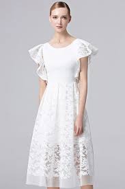 Un choix magnifique de robe de soirée, robe longue fendue, robe moulante, mi longue. Chic Robe Blanche De Soiree Mi Longue En Dentelle Lace White Dress Girls White Lace Dress Dresses
