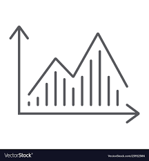 Stock Chart Thin Line Icon Graph And Finance
