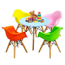 3 piece kids modern round table chair set. Costway 5 Piece Kids Mid Century Modern Color Round Table Chair Set With 4 Arm Chairs