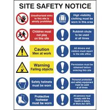 Site Safety Notice With Graphics Construction Site Safety Health And Safety Poster Occupational Health And Safety
