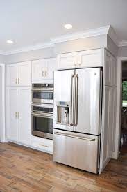 Maybe you would like to learn more about one of these? Crown Moulding Soffit Disguise Ge Cafe Appliances Wall Oven Grey Wall Paint Sherwin Williams Wh Kitchen Soffit Above Kitchen Cabinets Kitchen Renovation