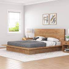 Leave boring behind with this contemporary wood design platform bed. Britain Low Height Farmhouse Teak Wood Platform Bed Frame With Headboard