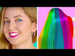 Rainbow Hacks And Crafts Cool Girly And Beauty Hacks By 123 Go Like Youtube Beauty Hacks 123 Go Diy Hairstyles