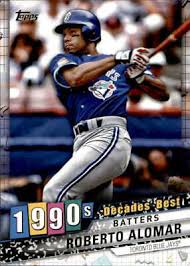 Roberto alomar is the first player in blue jays franchise history to have this honor, which took place on july 31, 2011.16 alomar is the first despite his number already being placed on the blue jays level of excellence, on july 31, 2011, the toronto blue jays officially retired alomar's #12 as the. 2020 Topps Decades Best Db 57 Roberto Alomar Toronto Blue Jays Baseball Card Ebay
